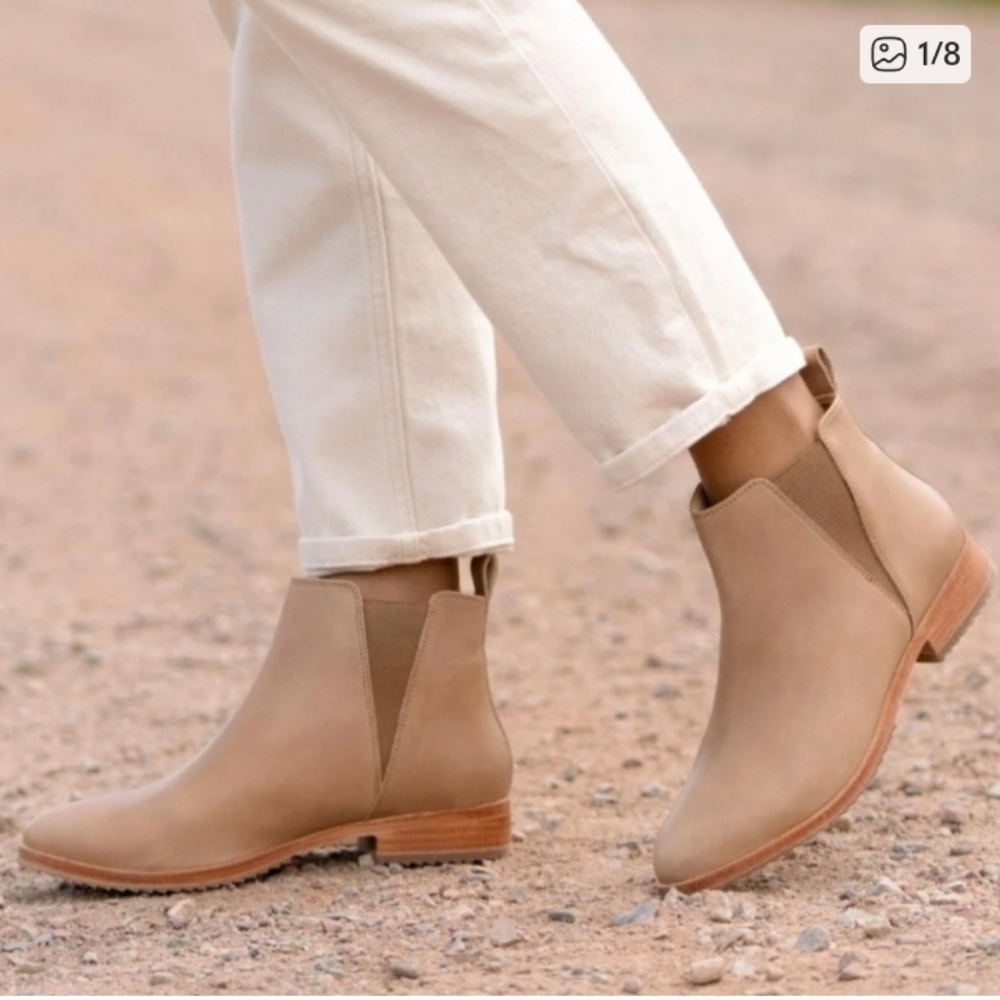 NWT.Nisolo Anthropology Tan Leather Ankle Boots - Picture 1 of 9